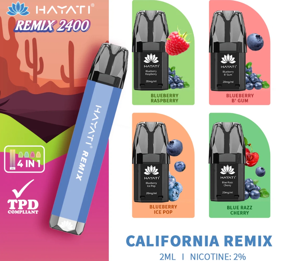 Hayati Remix 2400 Prefilled Pod System Vape: Калифорнијски Сан у Сваком Задиху за Србију 2025